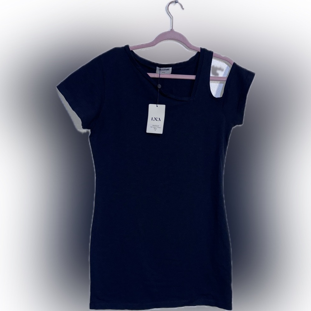 LNA Clothing Kai Cutout T Dress Black M NWT